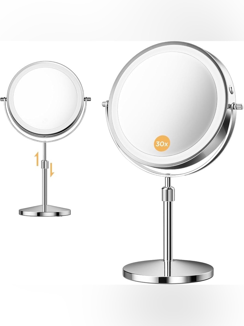 Vanity Magnification Double-Sided LED Makeup Mirror